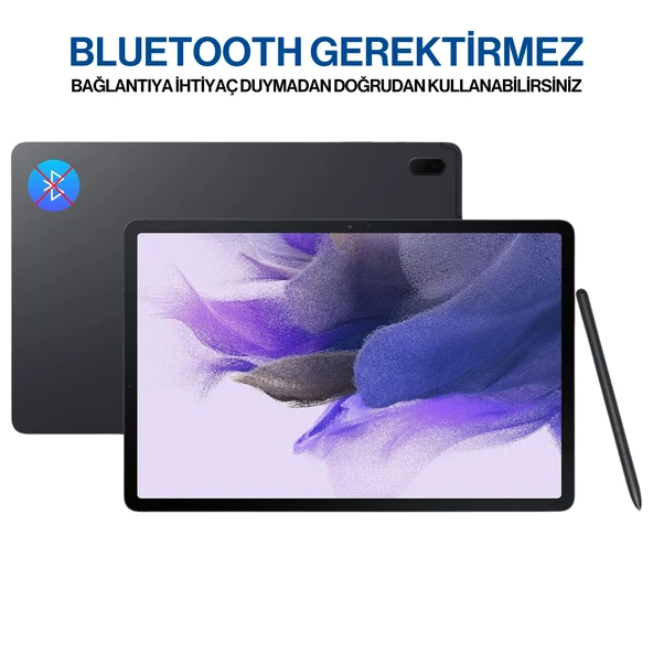 Samsung Galaxy Tab S7 FE SM-T730 T733 SM-T736B Uyumlu S Pen Dokunmatik Stylus Kalem ve Yedek Uç - 3