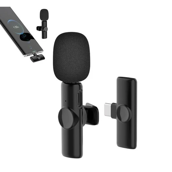 K11 Type-C Android Youtube Tiktok Yayın Kablosuz Yaka Mikrofonu - Resim 2