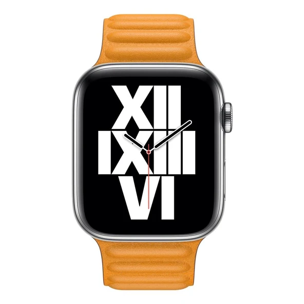 Apple Watch 5 6 7 8 9 Ultra 42 44 45mm Uyumlu Leather Link Kordon - Resim 4