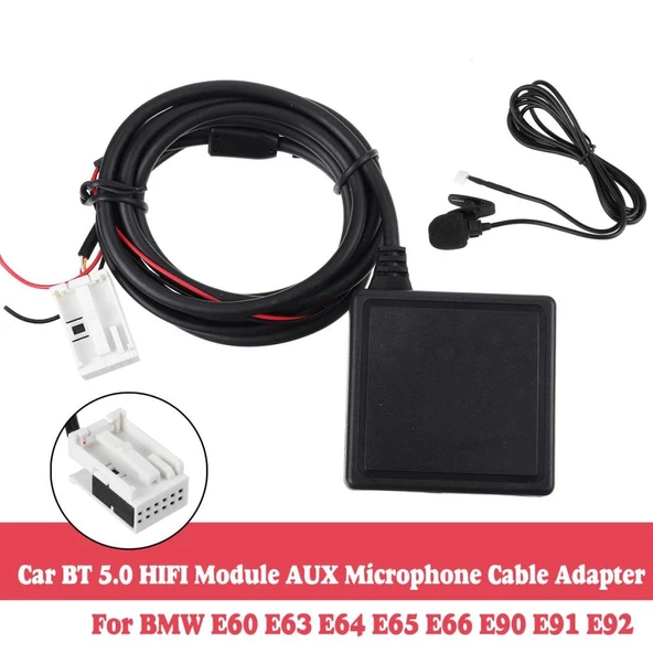 Bmw E60 E63 E65 E90 E91 E92 ile Uyumlu Bt 5.0 Mikrofonlu Aux Adaptörü Sku9  Usb Tf Kart Girişi - 3