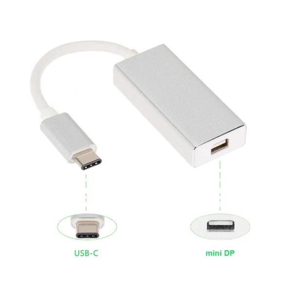 Type-C to Mini Displayport MiniDp Görüntü Aktarım Kablosu - Resim 3