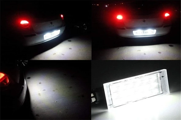 Renault Megane Clio Laguna Dacia ile Uyumlu Plaka Ledi Aydınlatma Lambası - Resim 5