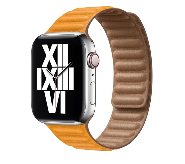 Apple Watch 5 6 7 8 9 Ultra 42 44 45mm Uyumlu Leather Link Kordon - Resim 7