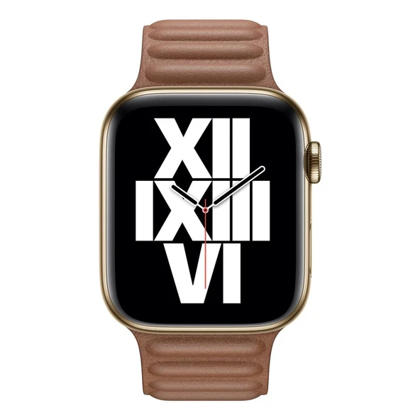 Apple Watch 5 6 7 8 9 Ultra 42 44 45mm Uyumlu Leather Link Kordon - Resim 3
