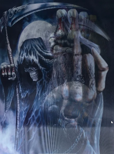 Nessiworld 5D Elmas Boyama 3 Farklı Resim Değişenli Halloween İskelet Tablosu 30x40 cm - 3