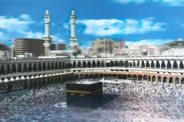 Nessiworld  5D Elmas Boyama Ekstra Çözünürlüğe Sahip Kabe Resmi Mekke Tablosu 40x60 cm