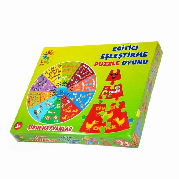 Nessiworld  Şirin Hayvanlar İngilizce Eğitici Puzzle ürün görseli