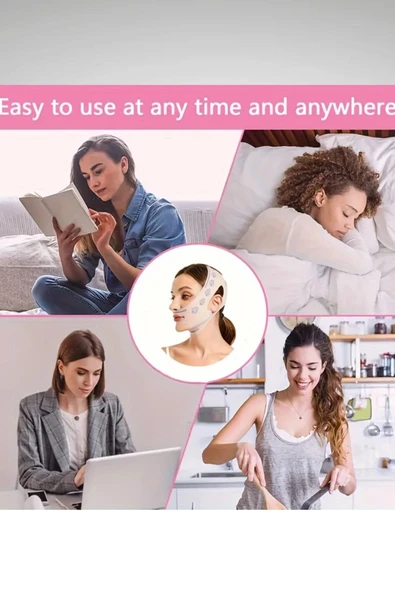 Ayarlanabilir V-Şekilli Yüz Kaldırma Bandı – Nefes Alabilen, Kokusuz, Yeniden Kullanılabilir, Gündüz & Gece Uygun Kontür Maskesi - 3