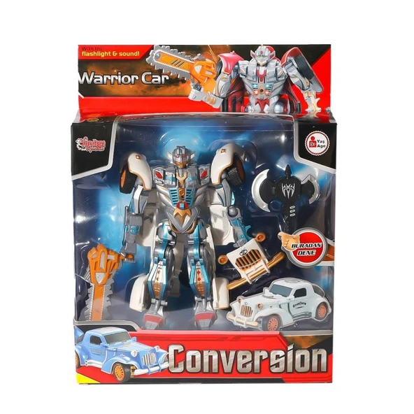 Nessiworld HW-668-1-2 Işıklı Dönüşebilen Robot Araba -Vardem - 1