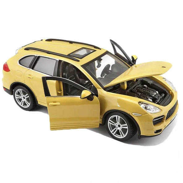 Nessiworld  Bburago 1:24 Porsche Cayenne Turbo Plus Sarı Model Araba - Resim 2