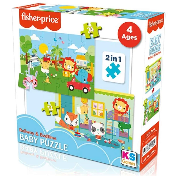 Nessiworld  Fisher Price Baby Railway & Bedtime 2’si 1 Arada Puzzle - 1