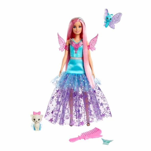Nessiworld  Barbie Sihirli Dokunuş Peri Masalı Elbiseli Bebek HLC31 - Resim 2