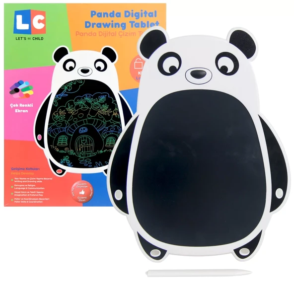 Nessiworld  LCD Dijital Renkli Panda Çizim Tableti 8,5 İnç