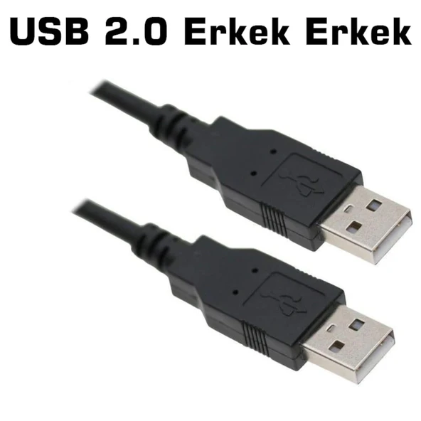 İki Ucu Usb 2.0 Erkek Kaliteli Usb Kablo 20 cm - Resim 2