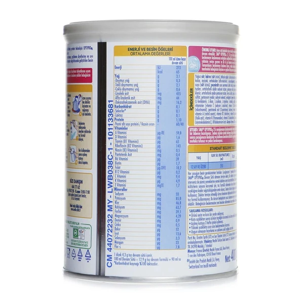 Nessiworld  SMA Optipro Probiyotik 3 Bebek Devam Sütü 1-3 Yaş 400 Gr - 4