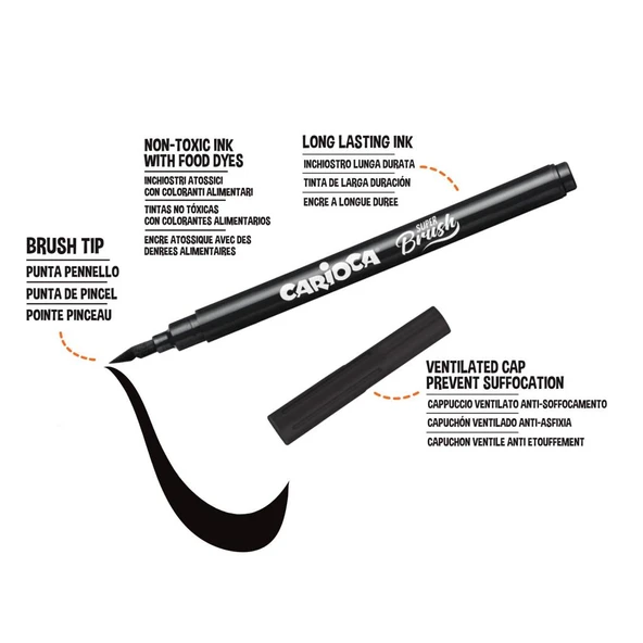 Nessiworld  Carioca Süper Brush Keçeli Boya Kalemi 10lu - Resim 4