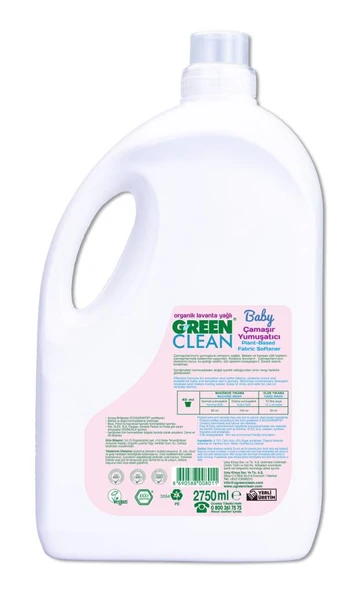 Nessiworld  Green Clean Baby Bitkisel Çamaşır Yumuşatıcı 2750 ml - Resim 2