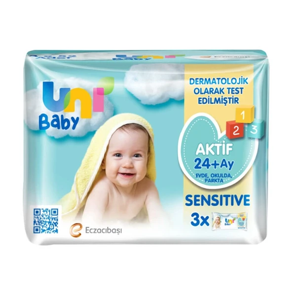 Nessiworld Uni Baby Aktif Sensitive Islak Havlu Mendil 3Lü 156 Yaprak ürün görseli