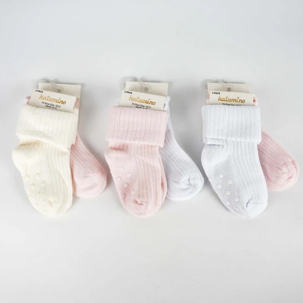 Nessiworld  Ginny 2'li Abs'li Kız Bebek Soket Çorap K44109 Asorti - 1
