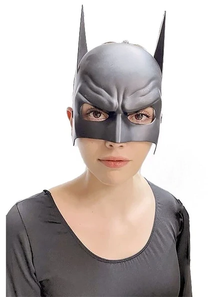 Nessiworld  Siyah Renk Çocuk Boy Arkadan Lastikli Batman Maskesi A Kalite  20x14 cm - 4