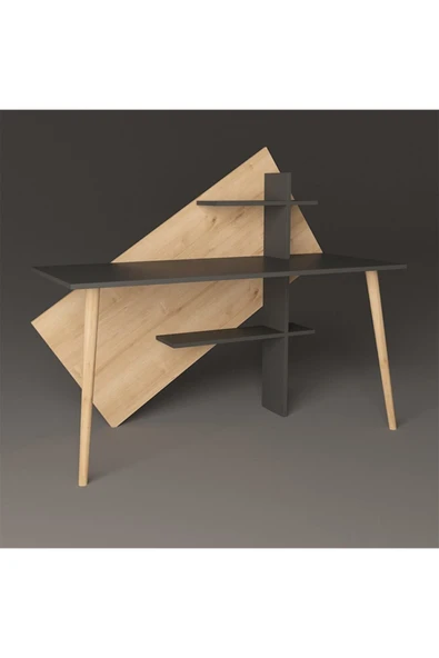 Lagomood Rüzgar Çalışma Masası Antrasit  Meşe - Resim 2