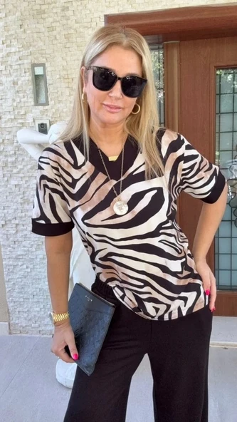 Kadın Zebra Desenli Ikili Takım - 2