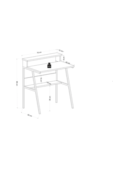 Lagomood Hodor Çalışma Masası Antrasit - Resim 6