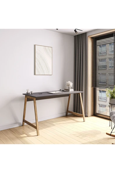 Lagomood Denge Çalışma Masası 140 cm Antrasit Ceviz