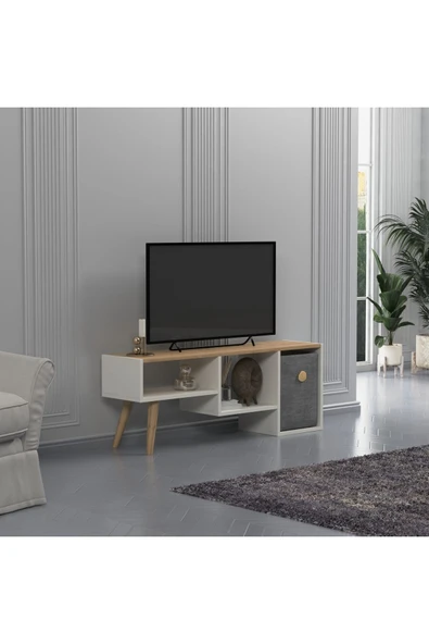 Lagomood GÜNE Plus TV Standı Beyaz Meşe