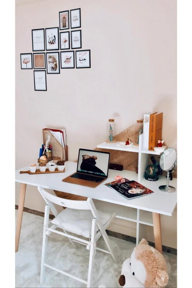 Lagomood Rüzgar Çalışma Masası Beyaz  Meşe - Resim 2