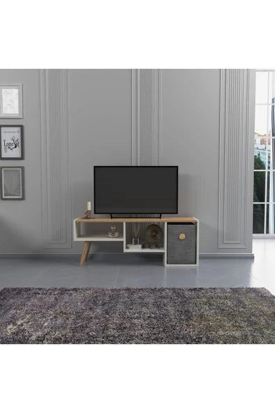 Lagomood GÜNE Plus TV Standı Beyaz Meşe - 3