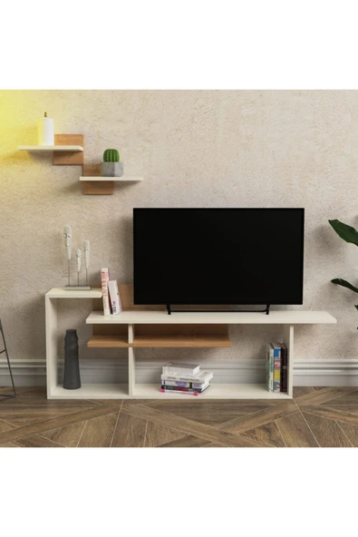 Lagomood Rode Tv Ünitesi Tv Sehpası 140 Cm Beyaz Meşe
