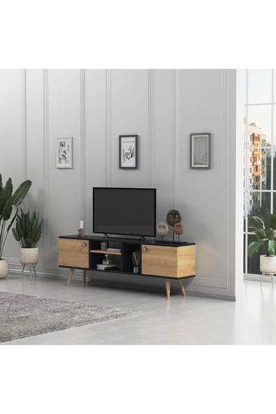 Lagomood EWO Tv Standı Antrasit Meşe - 2