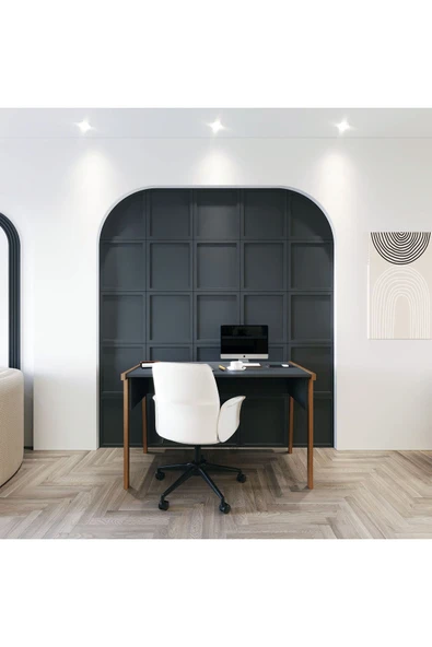 Lagomood Zenith Çalışma Masası Kitaplık Takım 120cm Antrasit Ceviz - 3