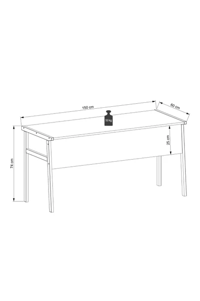 Lagomood Zenith Çalışma Masası 150cm Antrasit Ceviz - 5