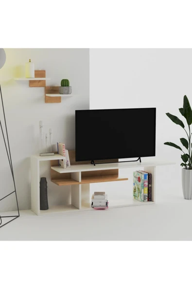 Lagomood Rode Tv Ünitesi Tv Sehpası 140 Cm Beyaz Meşe - 3