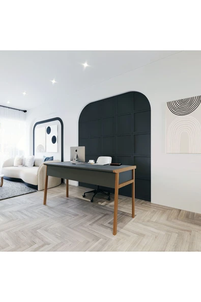 Lagomood Zenith Çalışma Masası 150cm Antrasit Ceviz