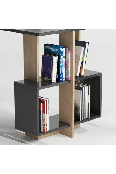 Lagomood Side Çalışma Masası Antrasit  Meşe - 4