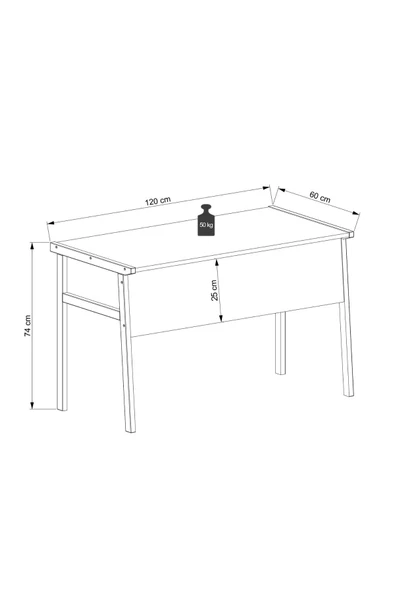 Lagomood Zenith Çalışma Masası Kitaplık Takım 120cm Antrasit Ceviz - 5