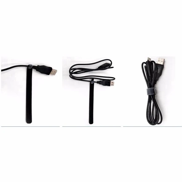 Tme Bez Cırt Cırt Şarj Kablo Bağı Düzenleyici 5li Paket 145mm - Resim 9