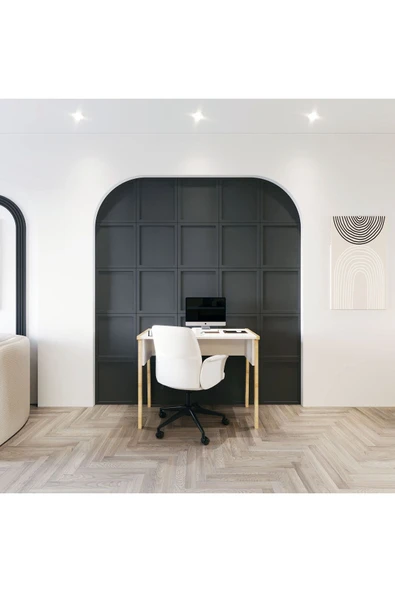 Lagomood Zenith Çalışma Masası 90cm Beyaz Meşe - 4