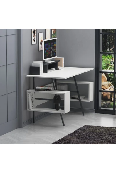 Lagomood I?rony Plus Çalışma Masası Beyaz - 3