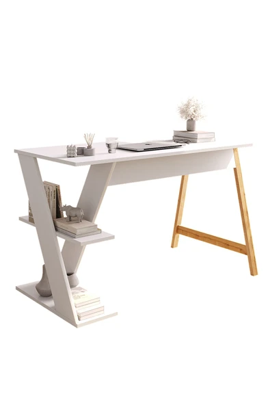 Lagomood Olivia Çalışma Masası 120 Cm Beyaz Meşe - 3