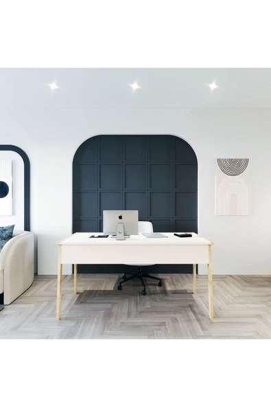 Lagomood Zenith Çalışma Masası 150cm Beyaz Meşe - 4