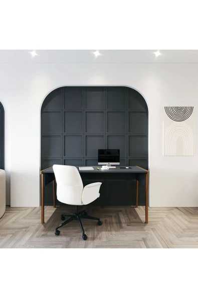 Lagomood Zenith Çalışma Masası 150cm Antrasit Ceviz - 4