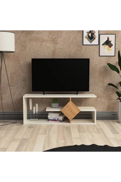 Lagomood Intens Tv Ünitesi Tv Sehpası Beyaz Meşe