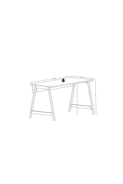 Lagomood Denge Çalışma Masası 140 cm Beyaz Meşe - Resim 4