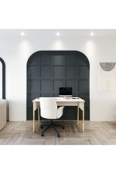 Lagomood Zenith Çalışma Masası 120cm Beyaz Meşe - 3