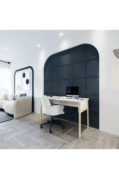 Lagomood Zenith Çalışma Masası 120cm Beyaz Meşe - 2