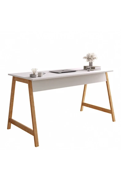 Lagomood Denge Çalışma Masası 140 cm Beyaz Meşe - Resim 3